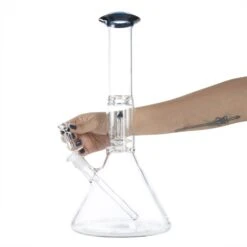 Geo's Glass 14in Crystal Circ Perc Beaker Bong - Atomic Stardust + Blu-V -Smoking Accessories Shop geo s glass 14in crystal circ beaker bong atomic stardust blu v 3 229444
