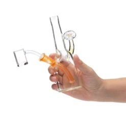 GMay Glass Orange & Fumed Sake Bottle Dab Rig -Smoking Accessories Shop gmay glass orange fumed sake bottle dab rig dab rigs 420 science 415225