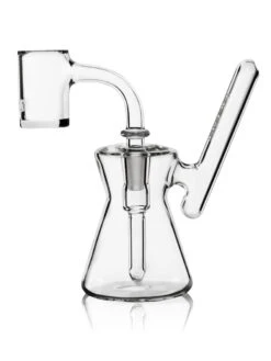 GRAV® Hourglass Pocket Bubbler Rig - Clear -Smoking Accessories Shop grav hourglass pocket bubbler rig clear water pipes 420 science 632289
