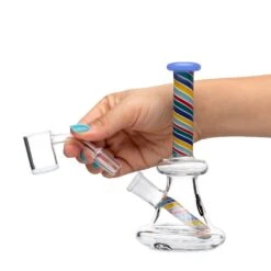 HALF PRICE: Green Bear 6in Striped Bell Dab Rig - Minor Blemish 16 HALF PRICE: Green Bear 6in Striped Bell Dab Rig - Minor Blemish -Smoking Accessories Shop green bear 6in striped bell wfixed downstem cosmetic flaw dab rigs 420 science 319419