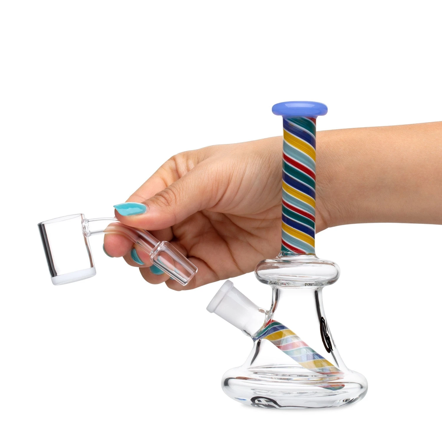 HALF PRICE: Green Bear 6in Striped Bell Dab Rig - Minor Blemish 6 HALF PRICE: Green Bear 6in Striped Bell Dab Rig - Minor Blemish - Image 4