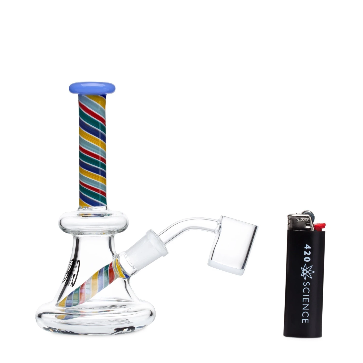 HALF PRICE: Green Bear 6in Striped Bell Dab Rig - Minor Blemish 4 HALF PRICE: Green Bear 6in Striped Bell Dab Rig - Minor Blemish - Image 2