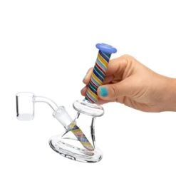 Green Bear 6in Striped Bell Dab Rig -Smoking Accessories Shop green bear 6in striped bell wfixed downstem dab rigs 420 science 235260