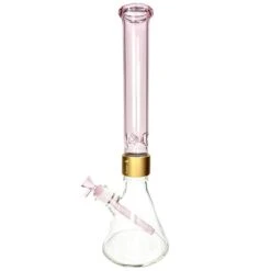 Prism HALO PINK LEMONADE BEAKER SINGLE STACK -Smoking Accessories Shop halo pink lemonade beaker single stack 420 science 341091