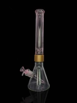 Prism HALO PINK LEMONADE BEAKER SINGLE STACK -Smoking Accessories Shop halo pink lemonade beaker single stack 420 science 375501