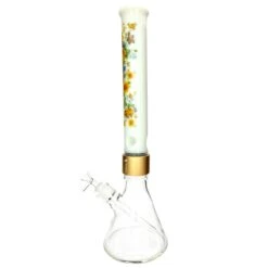 Prism HALO VINTAGE FLORAL BEAKER SINGLE STACK -Smoking Accessories Shop halo vintage floral beaker single stack 420 science 775045