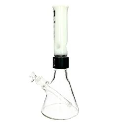 HALO WHITE PRISM BEAKER SINGLE STACK -Smoking Accessories Shop halo white prism beaker single stack 420 science 456331