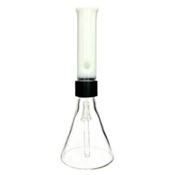 HALO WHITE PRISM BEAKER SINGLE STACK -Smoking Accessories Shop halo white prism beaker single stack 420 science 575400