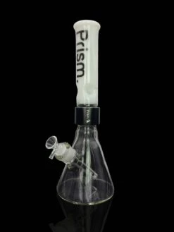 HALO WHITE PRISM BEAKER SINGLE STACK -Smoking Accessories Shop halo white prism beaker single stack 420 science 770402