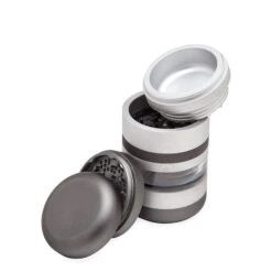 Kannastor GR8TR V2 Complete Grinder System -Smoking Accessories Shop kannastor gr8tr v2 complete grinder system matte silver clear 413987