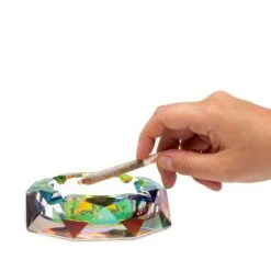 Rainbow Crystal Faceted Ashtray - Large -Smoking Accessories Shop rainbow crystal faceted ashtray large 3 179576