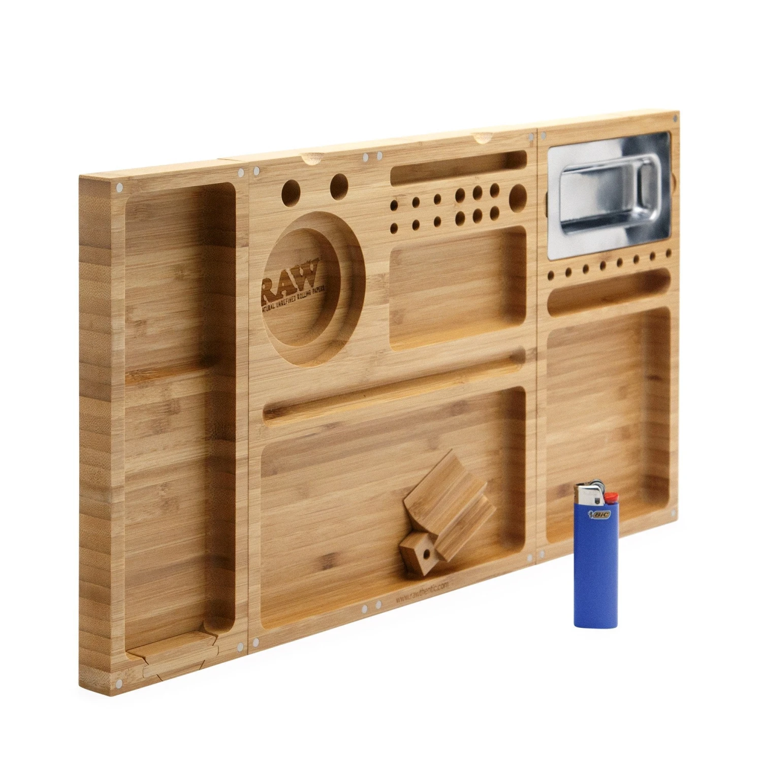 RAW Triple Flip Magnetic Bamboo Rolling Tray 5 RAW Triple Flip Magnetic Bamboo Rolling Tray - Image 3
