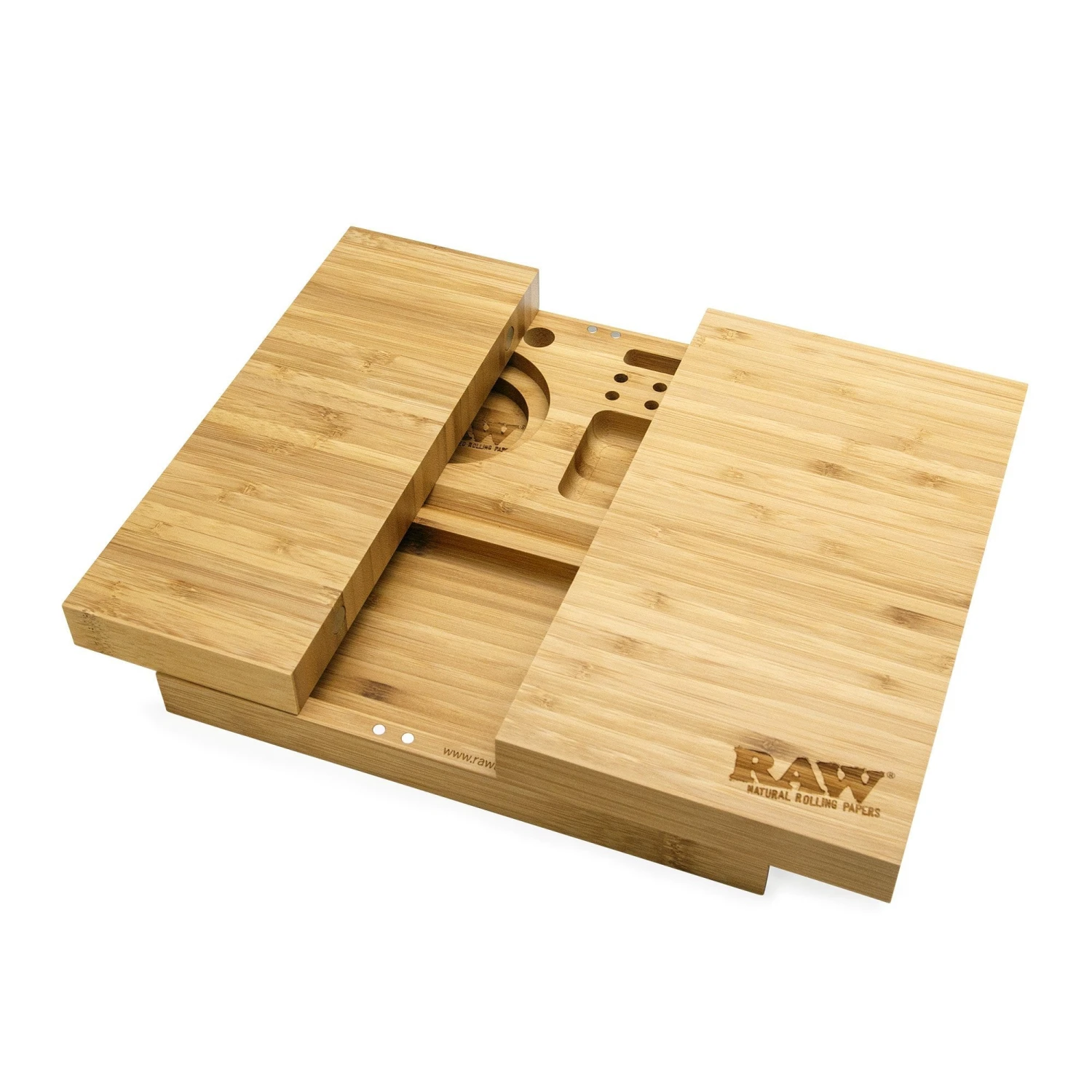 RAW Triple Flip Magnetic Bamboo Rolling Tray 3 RAW Triple Flip Magnetic Bamboo Rolling Tray