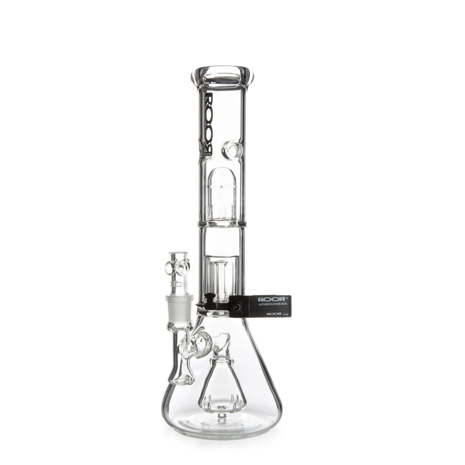 ROOR Tech 13in Fixed Shower Head Beaker Bong W/Barrel Perc 3 ROOR Tech 13in Fixed Shower Head Beaker Bong W/Barrel Perc