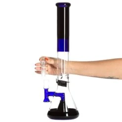ROOR Tech 18in Fixed Shower Head Big Beaker Bong - Blue Black 10 ROOR Tech 18in Fixed Shower Head Big Beaker Bong - Blue Black -Smoking Accessories Shop roor tech 18in beaker 50x5mm w barrel perc blue black 3 553070