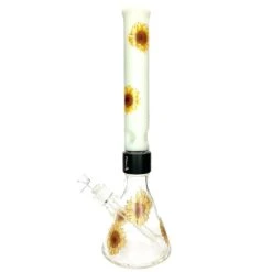Prism SUNFLOWER BEAKER SINGLE STACK -Smoking Accessories Shop sunflower beaker single stack 420 science 479120