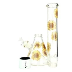 Prism SUNFLOWER BEAKER SINGLE STACK -Smoking Accessories Shop sunflower beaker single stack 420 science 683303