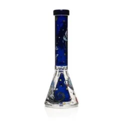 Smoking Accessories Shop -Smoking Accessories Shop wormhole glass 11 spaghettification beaker bong w colins perc clear blue purple third party brands 420 science 272506